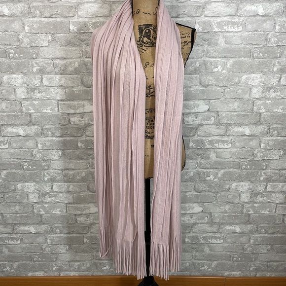 Maurices Pale Pink Fringe Scarf - Picture 2 of 5